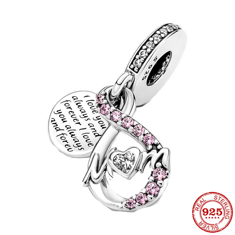 Berloque Amor Infinito – Dois Corações com Zircônias em Prata 925